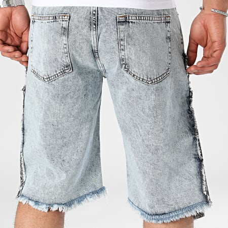 2Y Premium - Pantaloncini di jeans blu Lavare Grigio