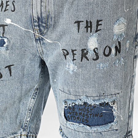 2Y Premium - Pantaloncini di jeans con lavaggio blu