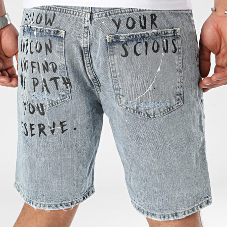 2Y Premium - Pantaloncini di jeans con lavaggio blu