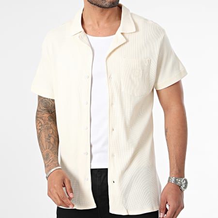 American People - Chemise Manches Courtes Cils 104-09 Beige