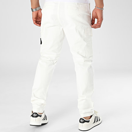 John H - Pantalon Cargo Blanc