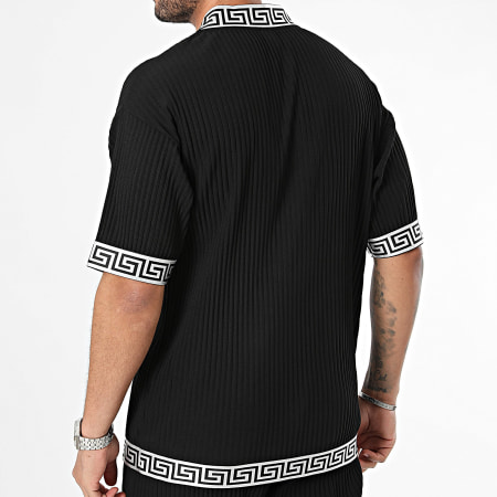 John H - Conjunto de camiseta oversize y pantalón corto negro Silver Renaissance