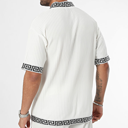 John H - Conjunto de camiseta oversize y pantalón corto Renaissance Silver Beige