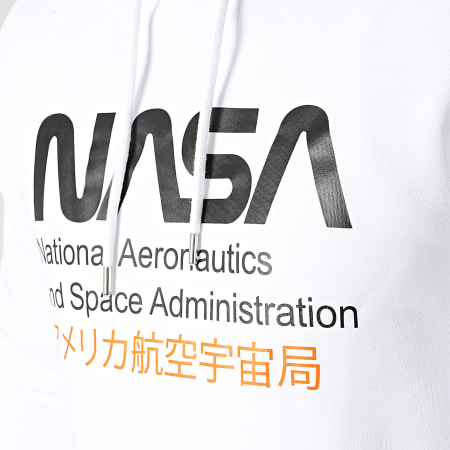 NASA - Admin 2 Set di pantaloni da jogging e felpa con cappuccio bianco arancio nero