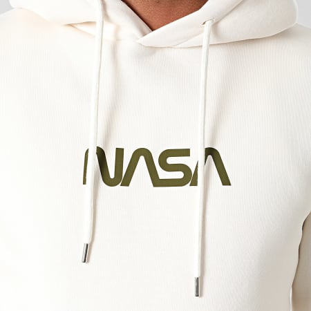 NASA - Born In USA Beige Verde Khaki Felpa con cappuccio e pantaloni da jogging con bandiera