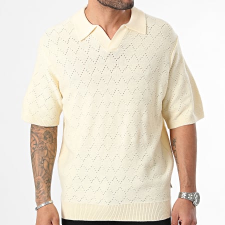 Redefined Rebel - Polo Manches Courtes Salvatore Beige