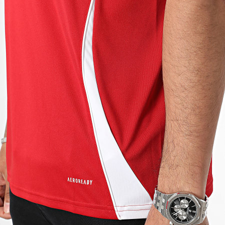 Adidas Sportswear - Tee Shirt A Bandes Tiro24 IS1016 Rouge Blanc
