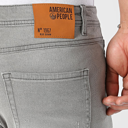 American People - Pantaloncini Boost Jean 116-17 Grigio