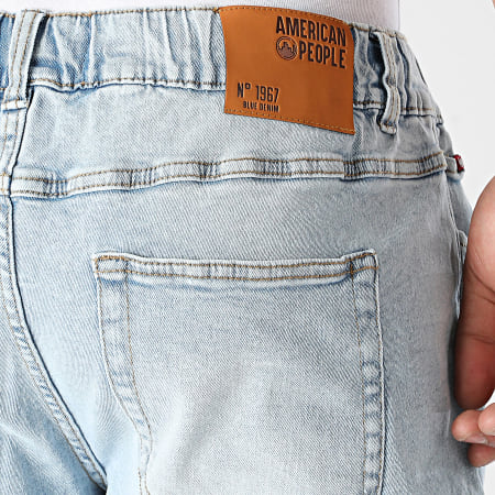 American People - Big Jean Korte Broek 116-25 Blauw Gewassen