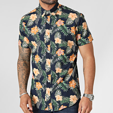 Jack And Jones - Chemise Manches Courtes Chill Bleu Marine Floral