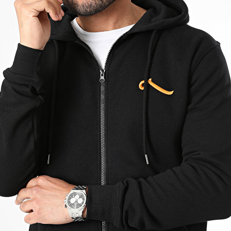 La Piraterie - La Piraterie Hooded Zip Sweat Top Zwart