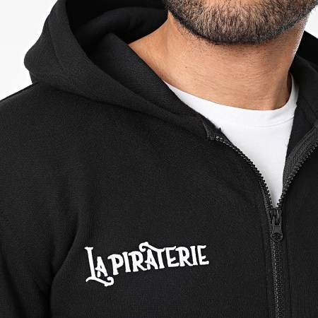 La Piraterie - Sudadera con capucha y cremallera Luna Roja Negro