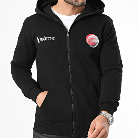 La Piraterie - Sudadera con capucha y cremallera Luna Roja Negro