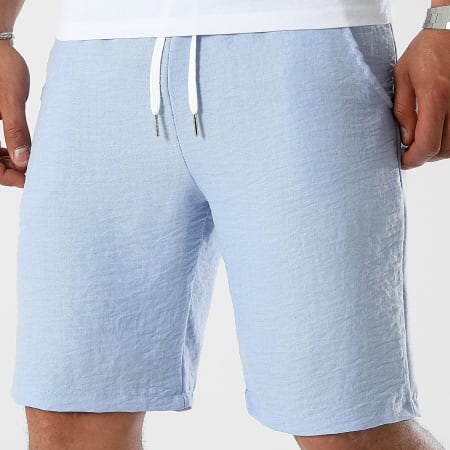 LBO - Pantalón Corto Chino Efecto Lino 1175 Azul Claro
