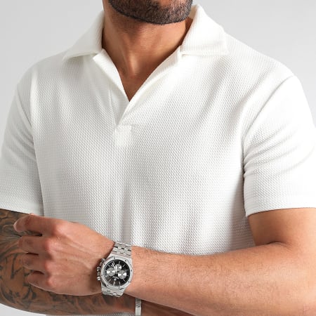 LBO - Ensemble Polo Et Short Texturé Waffle 0224 0768 Blanc