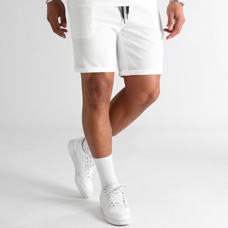 LBO - Ensemble Polo Et Short Texturé Waffle 0224 0768 Blanc