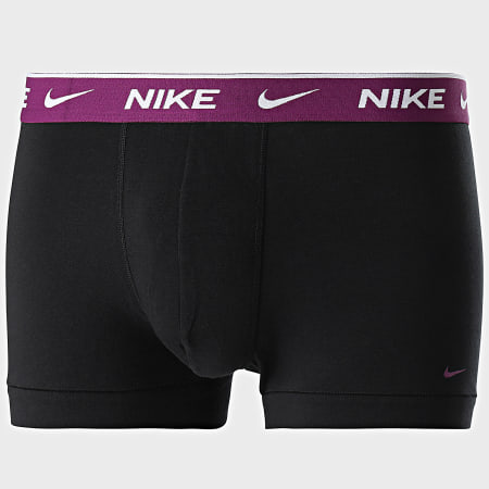 Nike - Confezione da 3 boxer stretch in cotone KE1008 nero viola verde turchese