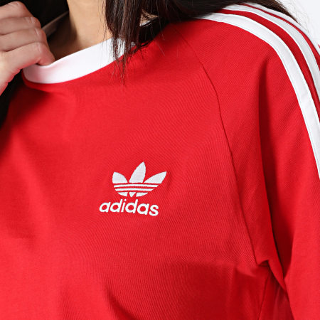 Adidas Originals - Tee Shirt Femme 3 Stripes IA4852 Rouge