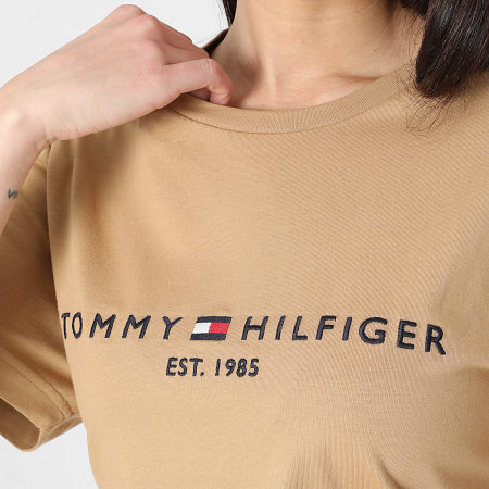 Tommy Hilfiger - Tee Shirt Slim Femme Logo 1797 Camel