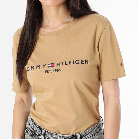 Tommy Hilfiger - Camiseta mujer Slim Logo 1797 Camel