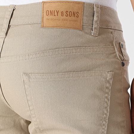 Only And Sons - Pantaloncini Jean Ply Life Beige scuro