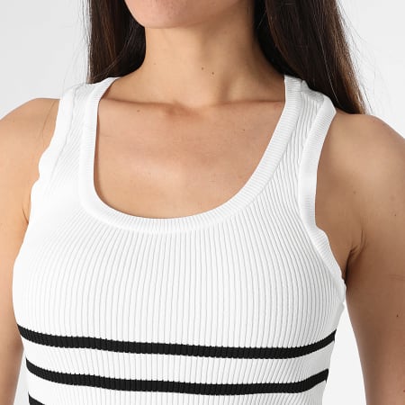 Only - Camiseta de tirantes Lill White Black Stripe para mujer