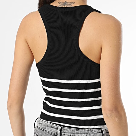Only - Camiseta de tirantes Lill Black White Stripe para mujer