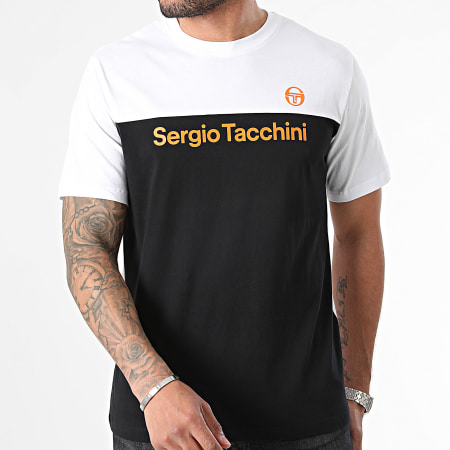 Sergio Tacchini - Tee Shirt Grave 40528 Blanc Noir