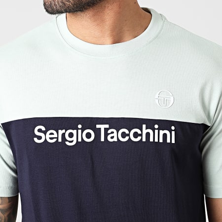 Sergio Tacchini - Tee Shirt Grave 40528 Bleu Marine Vert Clair