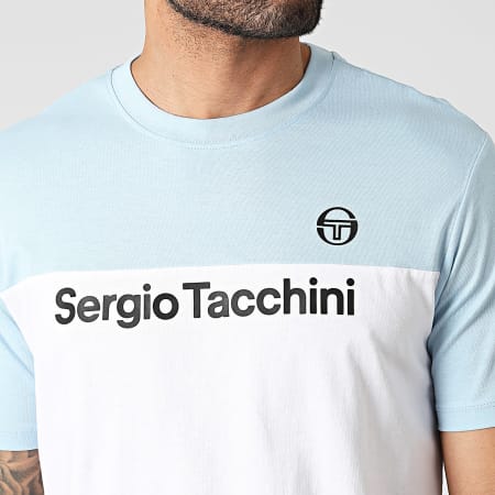 Sergio Tacchini - Grave 40528 Maglietta bianca azzurro chiaro