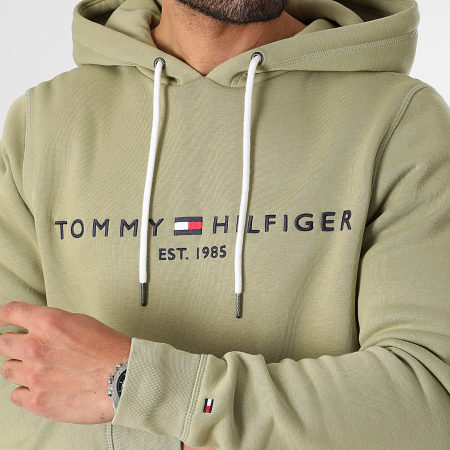Tommy Hilfiger - Felpa con cappuccio Tommy Logo 1599 Verde Khaki