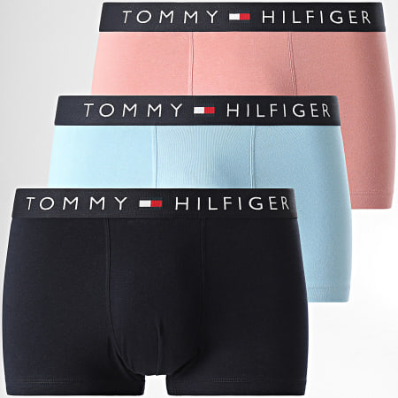 Tommy Hilfiger - Juego De 3 Boxers Tronco 3180 Azul Claro Azul Marino Rosa