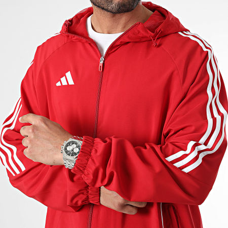 Adidas Sportswear - Veste Zippée Capuche A Bandes Tiro24 IM8809 Rouge Blanc