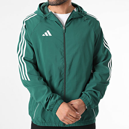 Adidas Sportswear - Veste Zippée Capuche A Bandes Tiro24 IM8810 Vert Foncé Blanc