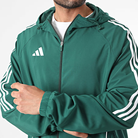 Adidas Sportswear - Veste Zippée Capuche A Bandes Tiro24 IM8810 Vert Foncé Blanc
