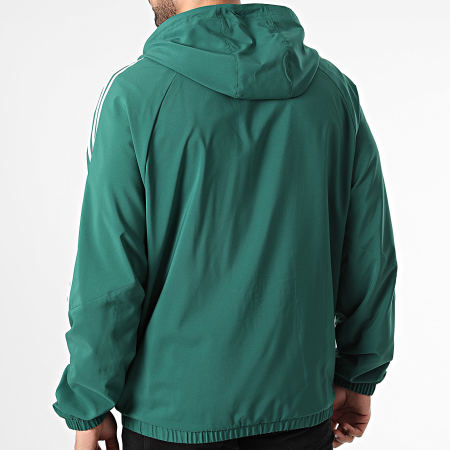 Adidas Sportswear - Tiro24 IM8810 Giacca con cappuccio e zip a righe Verde scuro Bianco