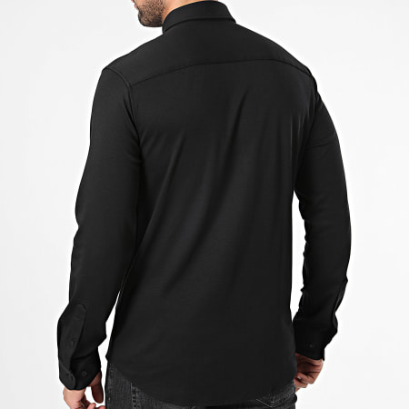 Calvin Klein - Camicia slim in cotone liscio a maniche lunghe 0858 nero