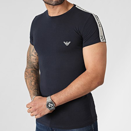 Emporio Armani - Tee Shirt A Bandes 111035-4R23 Bleu Marine