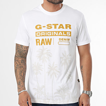 G-Star - Tee Shirt Palm Originals D24681-336 Blanc