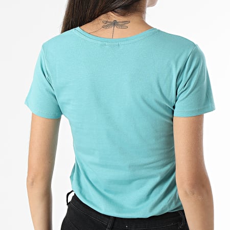 Kaporal - Tee Shirt Col V Femme Essentiel FRANW11 Bleu Turquoise