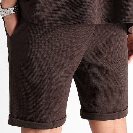 LBO - Pantaloncini corti con cialda inversa testurizzata 1193 Marrone