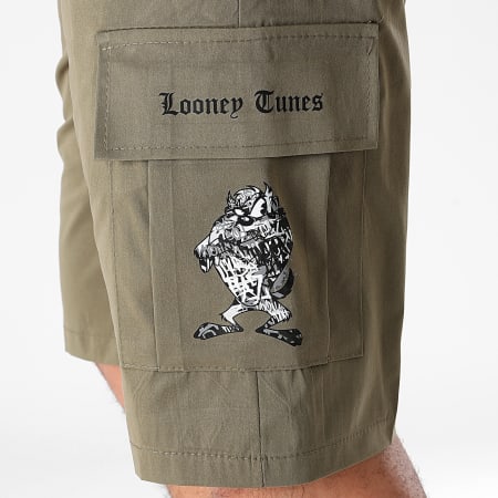 Looney Tunes - Taz Graffiti Army Cargo Shorts Khaki Verde