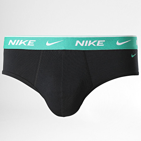 Nike - Paquete de 3 calzoncillos de algodón elástico KE1006 Negro Morado Verde Azul claro
