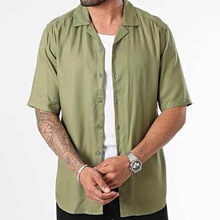 Only And Sons - Chemise Manches Courtes Dash Life Vert Kaki