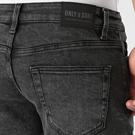 Only And Sons - Short Jean WB 5221 Gris Anthracite