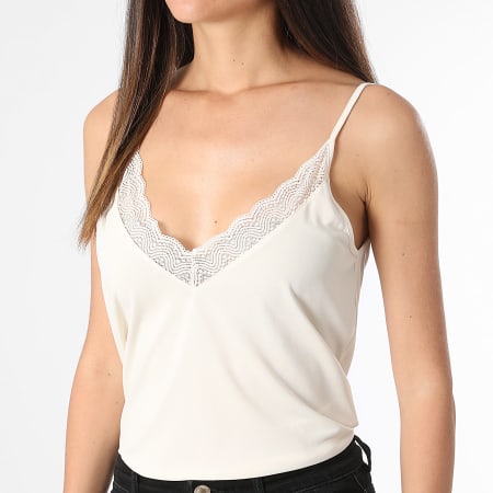 Vero Moda - Camiseta de tirantes de mujer con cuello en V Mila Beige
