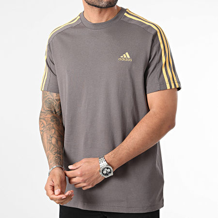 Adidas Sportswear - Tee Shirt A Bandes 3 Stripes IS1334 Gris