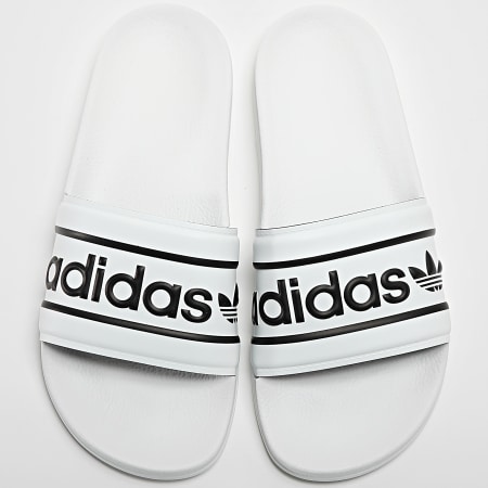 Adidas Originals - Pantofole Adilette ID5799 Bianco Nero
