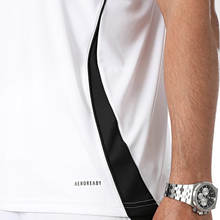 Adidas Performance - IS1019-IR9380 Conjunto de camiseta y pantalón corto a rayas blanco y negro