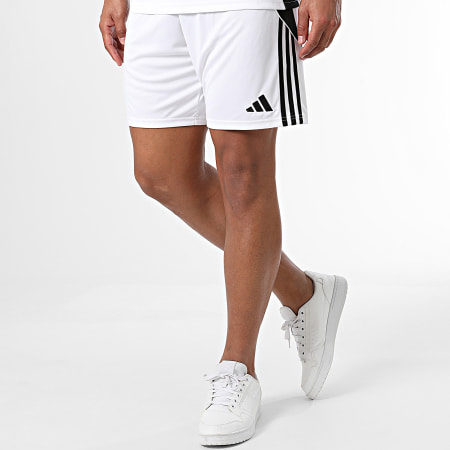 Adidas Sportswear - Ensemble Tee Shirt Et Short Jogging A Bandes IS1019-IR9380 Blanc Noir